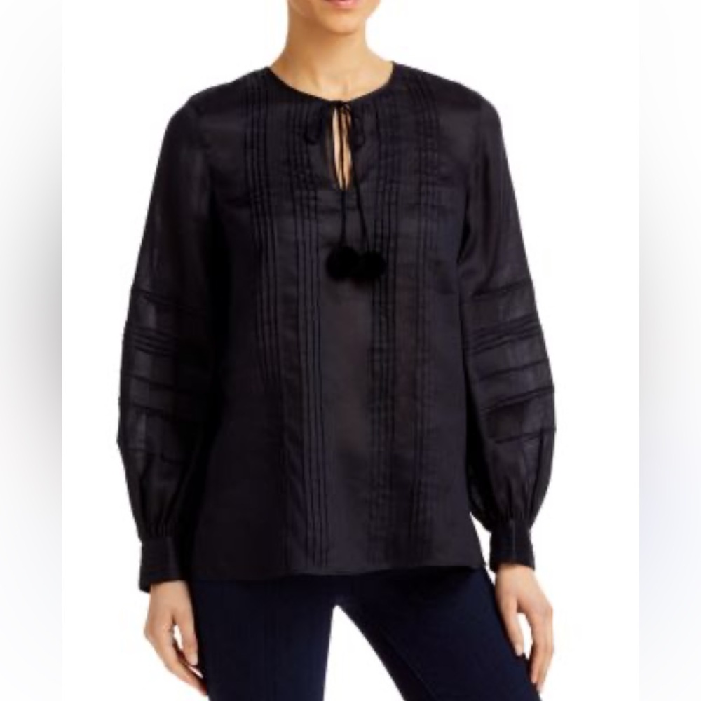 Lafayette 148 New York Eliza Pintucked Blouse XXL